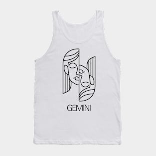 Gemini Zodiac Sign - Black Tank Top